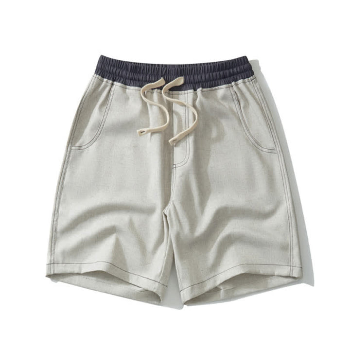 Short d'été décontracté et sportif pour homme, à cordon de serrage, couleur unie, avec poche , Buddha Stones - Beige - US/UK/AU42, EU52 (3XL) - image 8