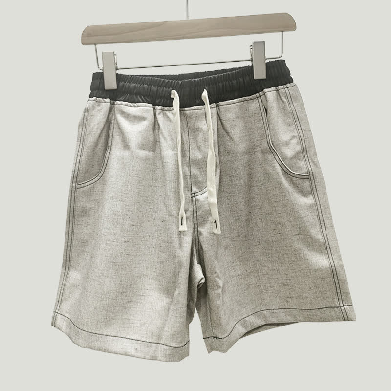 Short d'été décontracté et sportif pour homme, à cordon de serrage, couleur unie, avec poche , Buddha Stones - image 9
