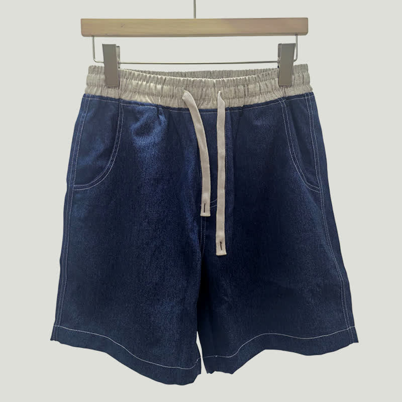 Short d'été décontracté et sportif pour homme, à cordon de serrage, couleur unie, avec poche , Buddha Stones - image 3
