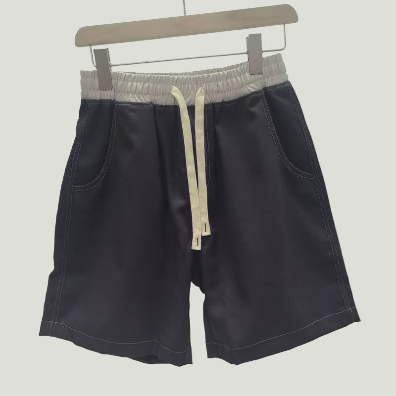 Short d'été décontracté et sportif pour homme, à cordon de serrage, couleur unie, avec poche , Buddha Stones - Marine - US/UK/AU42, EU52 (3XL) - image 1