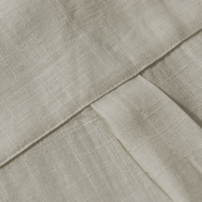 Buddha Stones Chemise homme décontractée d'été à col mandarin et manches courtes boutonnées, avec poche - image 13