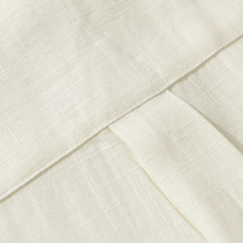 Buddha Stones Chemise homme décontractée d'été à col mandarin et manches courtes boutonnées, avec poche - image 6