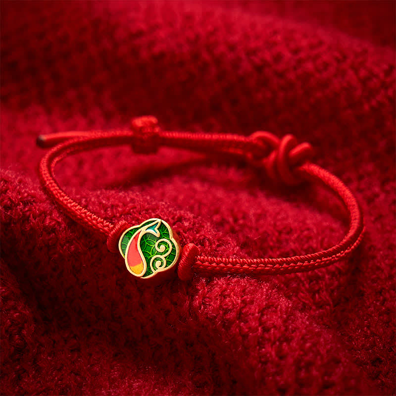 Buddha Stones Bracelet ajustable tressé à la main avec double carpe koï et cordon rouge. - image 11