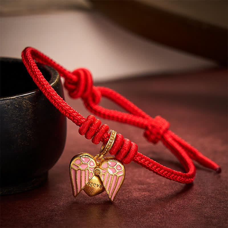 Buddha Stones Bracelet porte-bonheur en forme de cœur tressé à la main avec un cordon rouge - Rouge - 5,91-7,48 pouces (15-19 cm) - image 9