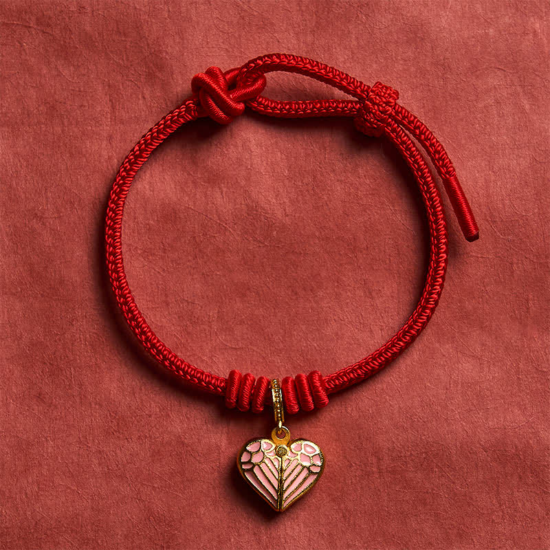 Buddha Stones Bracelet porte-bonheur en forme de cœur tressé à la main avec un cordon rouge - image 13