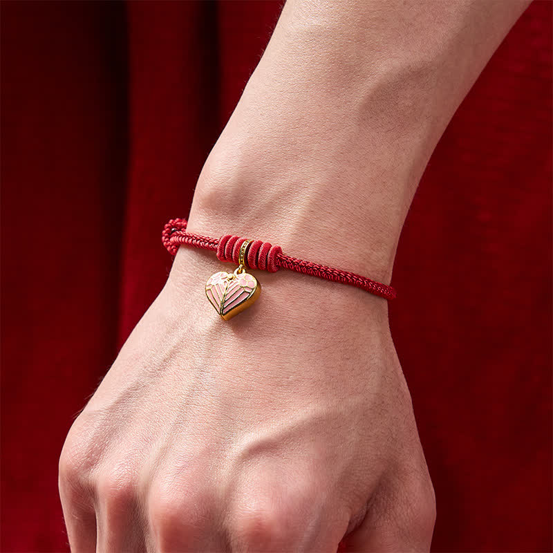 Buddha Stones Bracelet porte-bonheur en forme de cœur tressé à la main avec un cordon rouge - image 6
