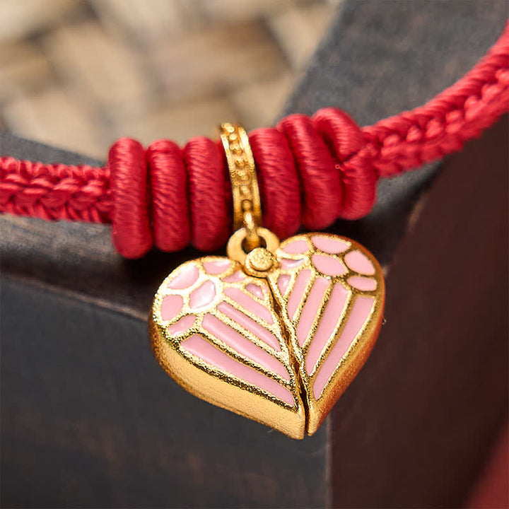 Buddha Stones Bracelet porte-bonheur en forme de cœur tressé à la main avec un cordon rouge - image 15