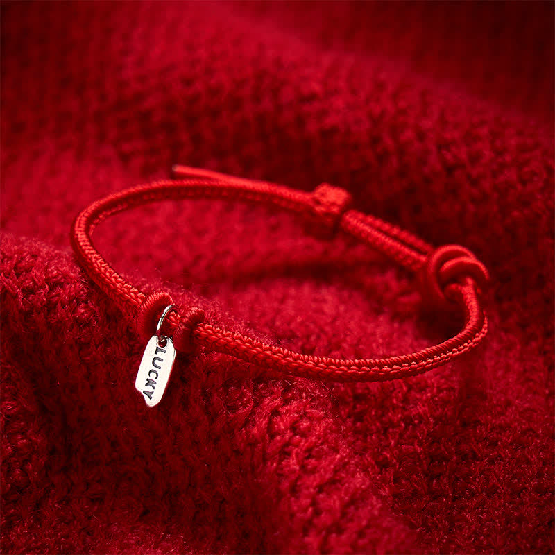 Buddha Stones Bracelet porte-bonheur ajustable en fil rouge tressé à la main - image 9