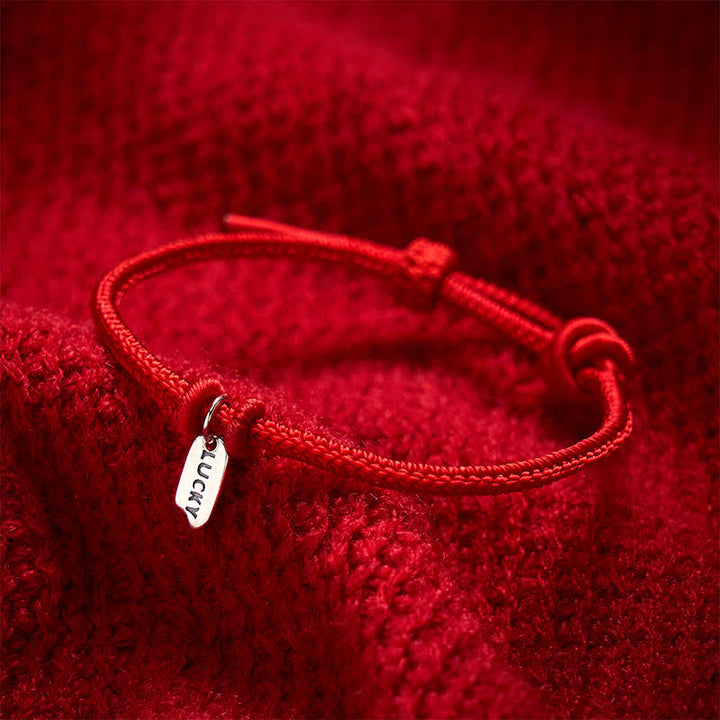 Buddha Stones Bracelet porte-bonheur ajustable en fil rouge tressé à la main - image 9