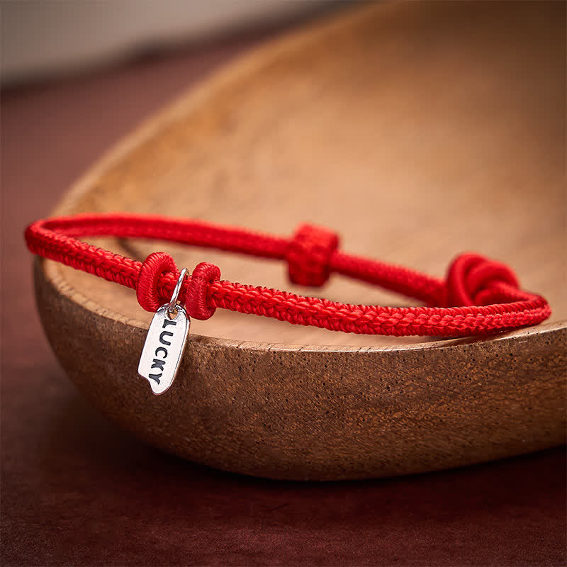 Buddha Stones Bracelet porte-bonheur ajustable en fil rouge tressé à la main - image 7