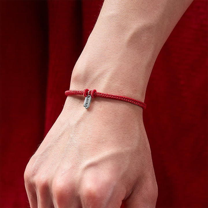 Buddha Stones Bracelet porte-bonheur ajustable en fil rouge tressé à la main - image 10