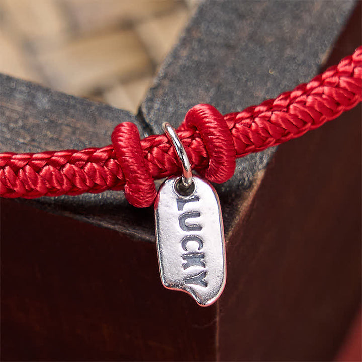 Buddha Stones Bracelet porte-bonheur ajustable en fil rouge tressé à la main - image 11