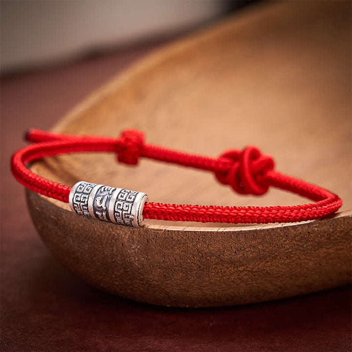 Buddha Stones Bracelet de protection Om Mani Padme Hum en cordelette rouge tressée à la main - image 2