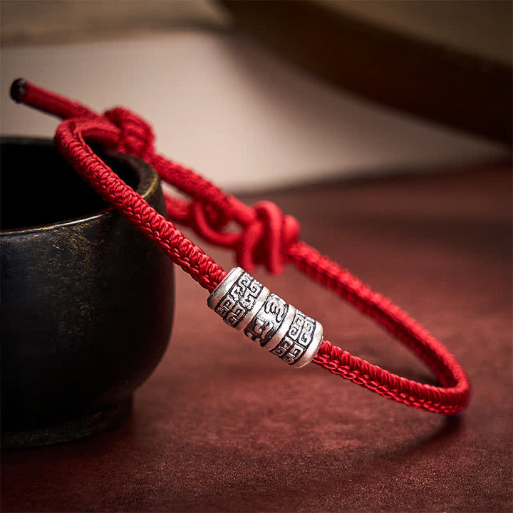 Buddha Stones Bracelet de protection Om Mani Padme Hum en cordelette rouge tressée à la main - image 8