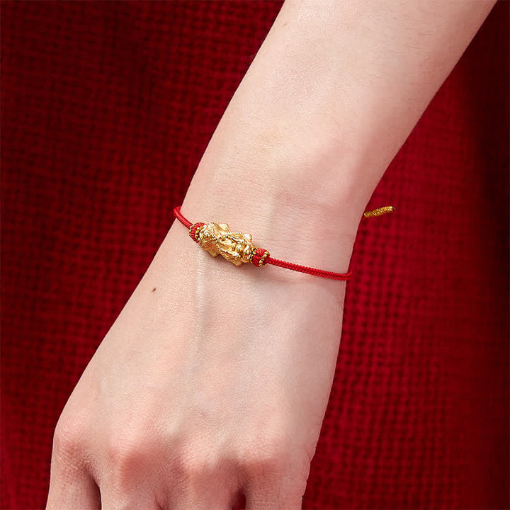 Buddha Stones Bracelet porte-bonheur PiXiu en fil rouge tissé à la main - image 5