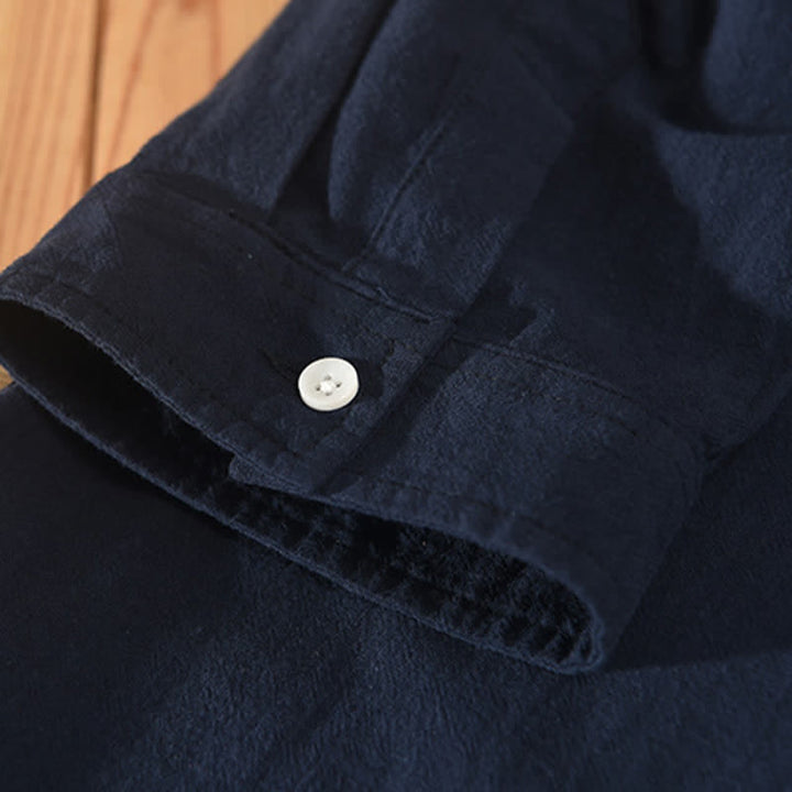 Buddha Stones Chemises d'été minimalistes et décontractées à manches courtes pour homme, en coton et lin uni, avec poche - image 17