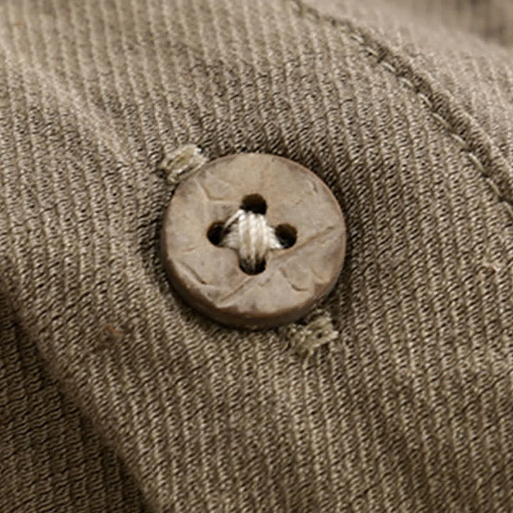Buddha Stones Chemise d'été décontractée à col mandarin et demi-boutonnage pour homme, manches courtes et poche plaquée. - image 3
