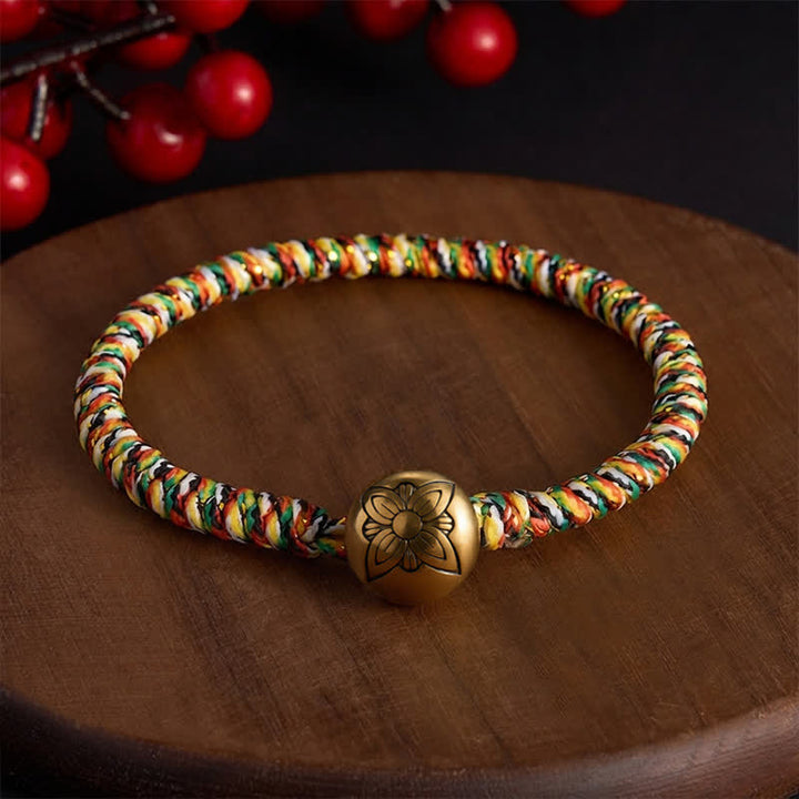 Buddha Stones Bracelet tressé Lotus Balance en ficelle colorée tissée à la main - Lilas - 7,5 pouces (19 cm) - image 13