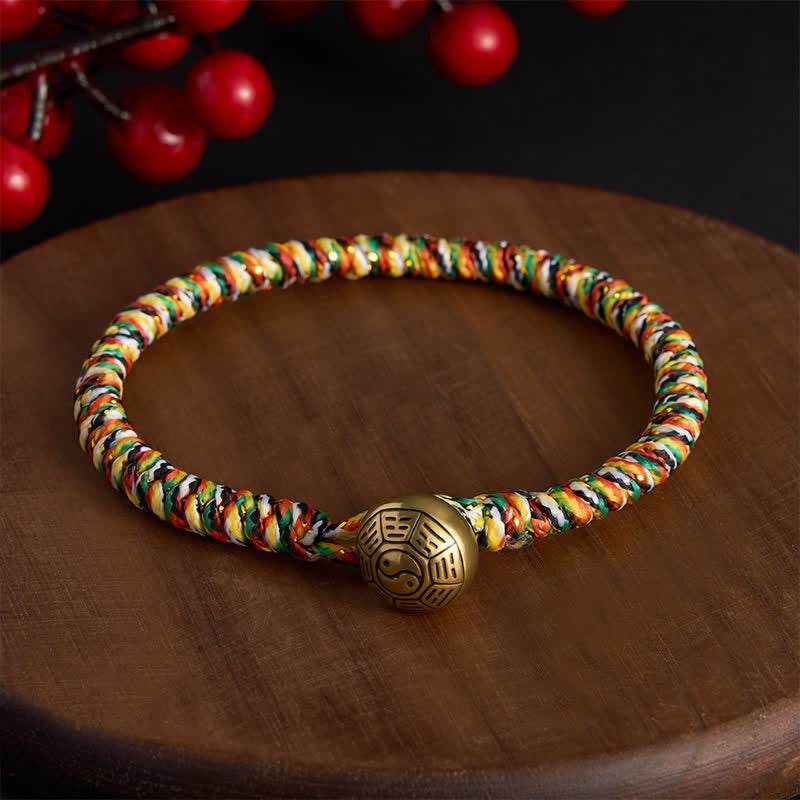 Buddha Stones Bracelet tressé Lotus Balance en ficelle colorée tissée à la main - Bagua - 7,5 pouces (19 cm) - image 0