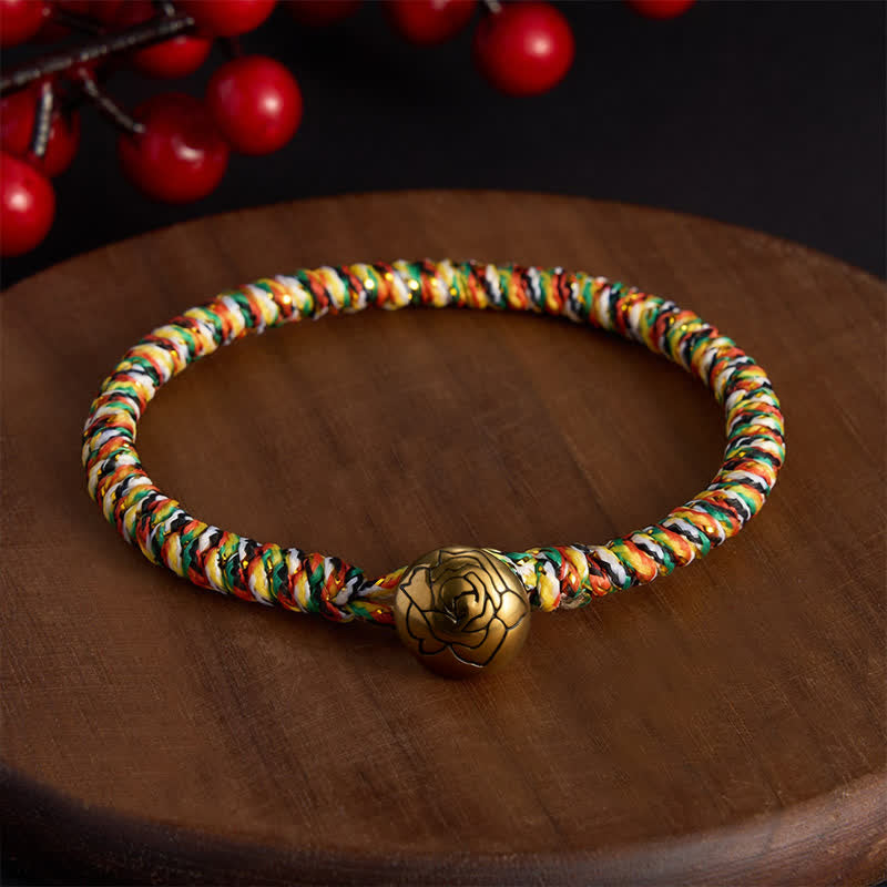 Buddha Stones Bracelet tressé Lotus Balance en ficelle colorée tissée à la main - Rose - 7,5 pouces (19 cm) - image 17