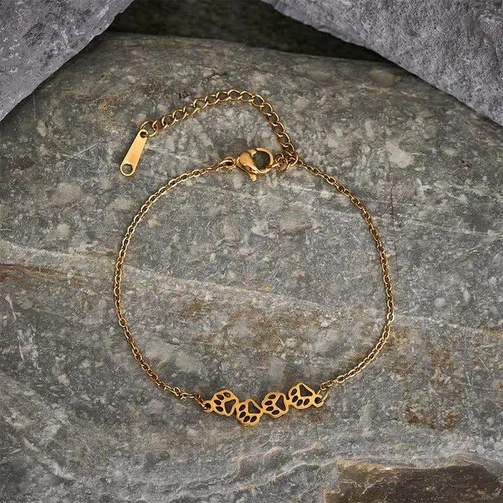 Buddha Stones Bracelet d'équilibre en acier titane à quatre pattes de chat - image 1