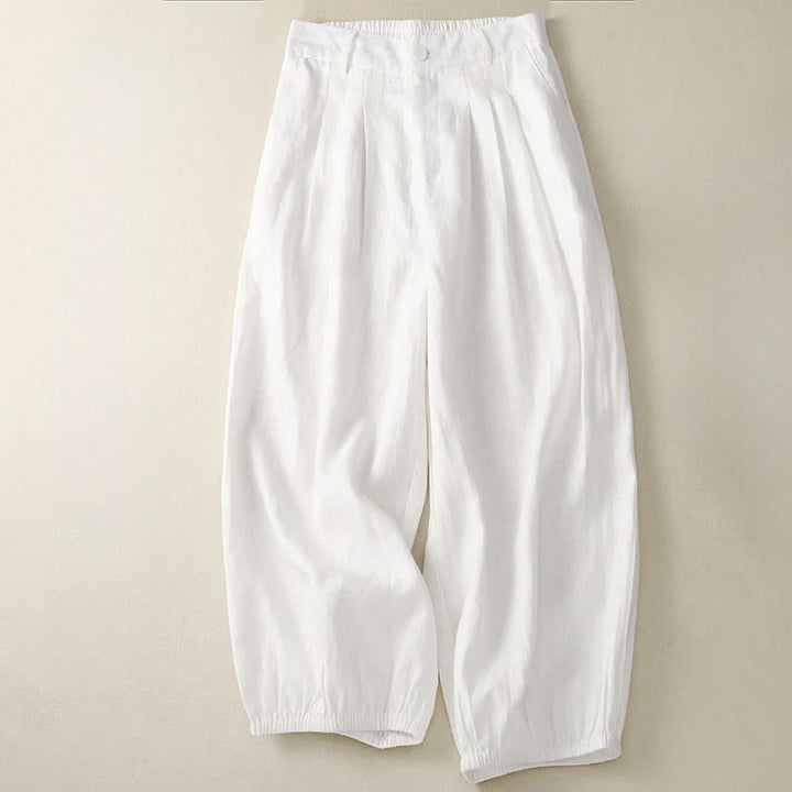 Buddha Stones Pantalon Capri uni à boutons, style minimaliste et décontracté d'été, avec poches. - Ivoire - US8-10，UK/AU12-14，EU40-42 (2XL) - image 16