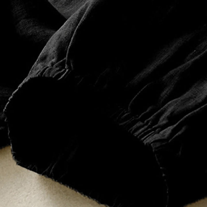 Buddha Stones Pantalon Capri uni à boutons, style minimaliste et décontracté d'été, avec poches. - image 12