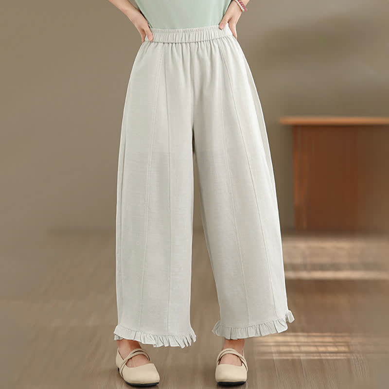 Pantalon court uni style minimaliste décontracté d'été Buddha Stones pour femme, jambes larges et poches - Cyan clair - US8-10，UK/AU12-14，EU40-42 (2XL) - image 27