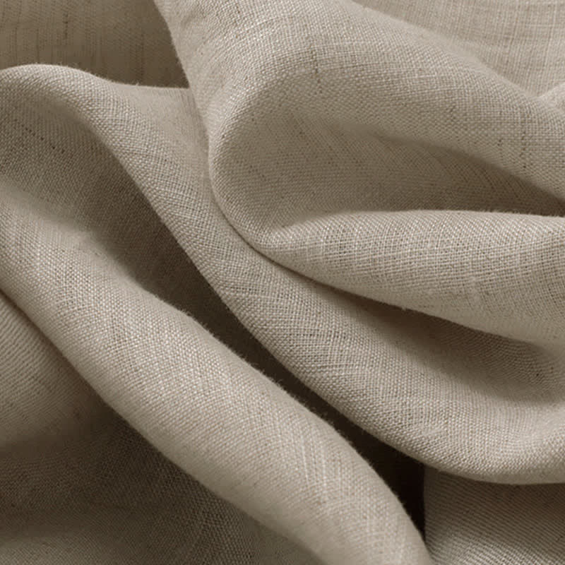 Pantalon d'été Buddha Stones et élégant en coton ramie uni, coupe 7/8, avec poches, à boutons. - image 6