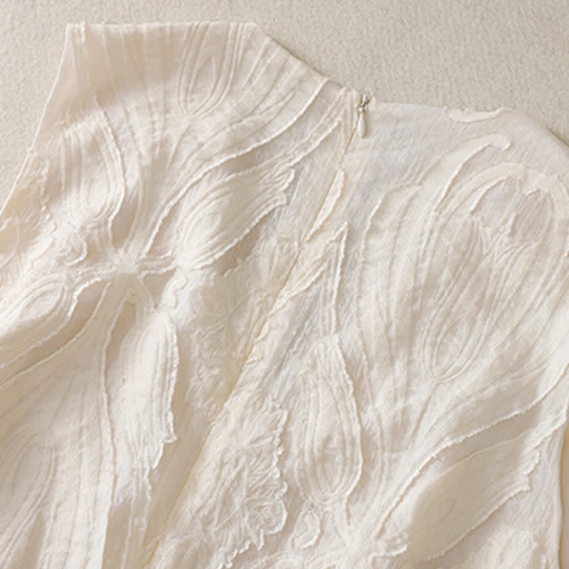 Buddha Stones Robe d'été sans manches pour femme, coupe élégante, décontractée et minimaliste, col en V, poches - image 3
