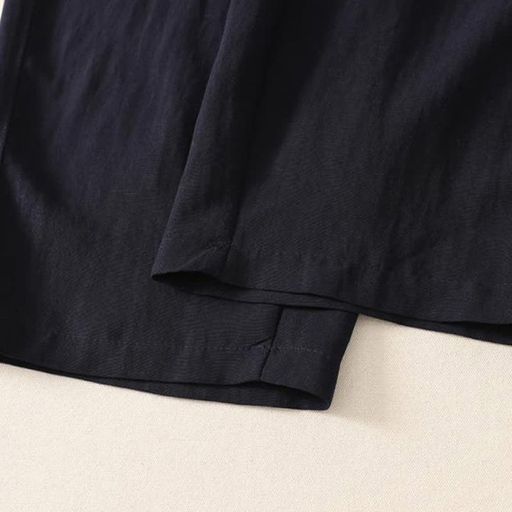 Buddha Stones Pantalon court uni décontracté d'été à cordon de serrage, jambes larges et poches pour femme - image 8