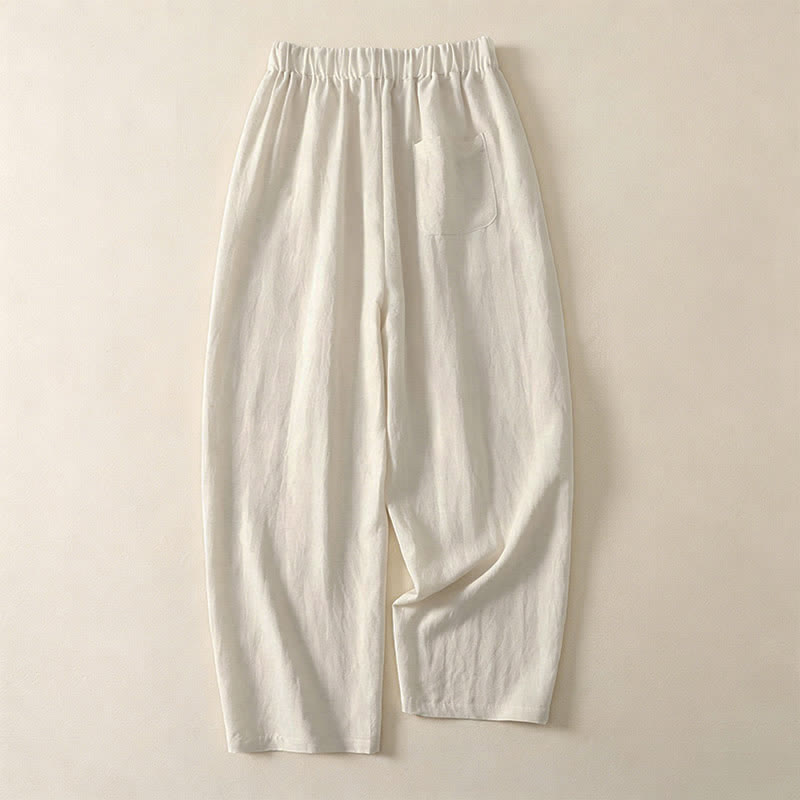Buddha Stones Pantalon court uni décontracté d'été à cordon de serrage, jambes larges et poches pour femme - image 11