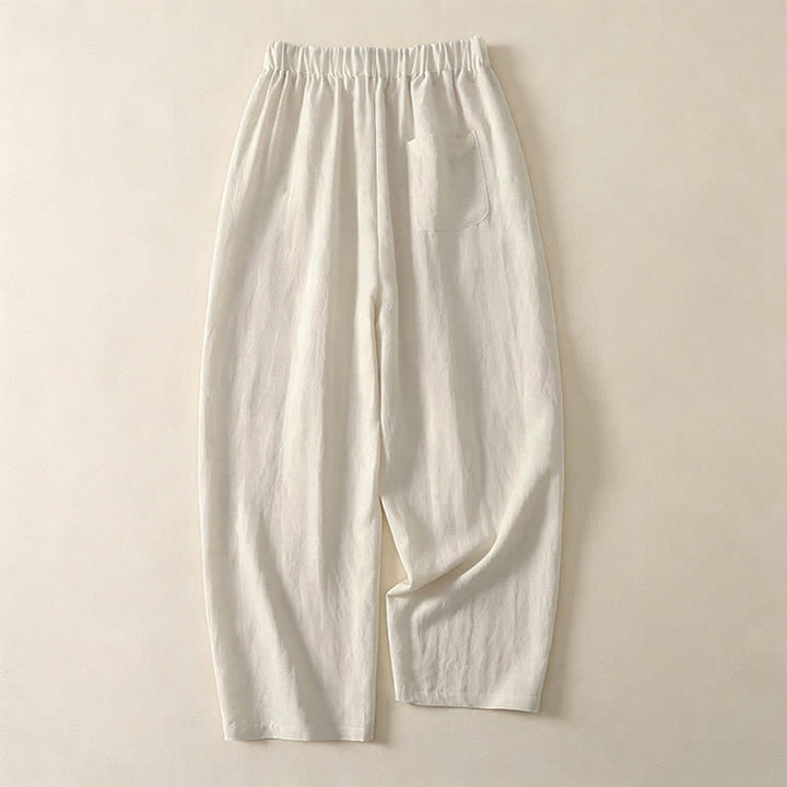 Buddha Stones Pantalon court uni décontracté d'été à cordon de serrage, jambes larges et poches pour femme - image 11