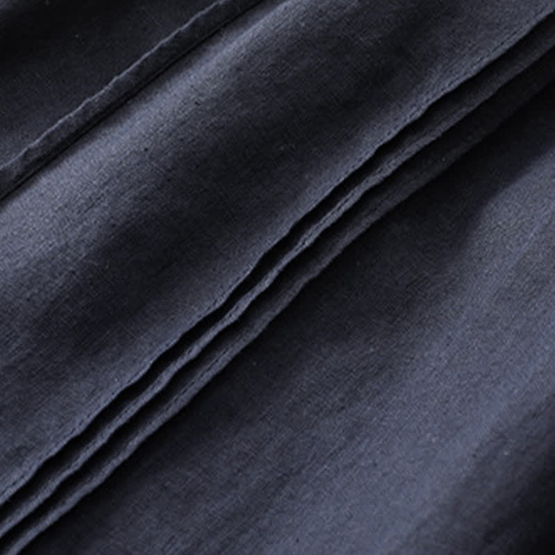 Buddha Stones Pantalon sarouel d'été minimaliste et décontracté, coupe courte, coutures verticales, avec poches. - image 14