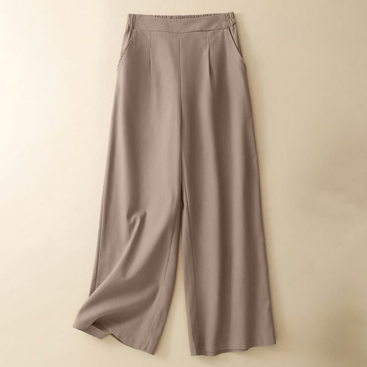 Buddha Stones Pantalon court uni élégant et minimaliste d'été pour femme, coupe droite, avec poches - Tanné - US8-10, UK/AU12-14, EU40-42 (2XL) - image 9