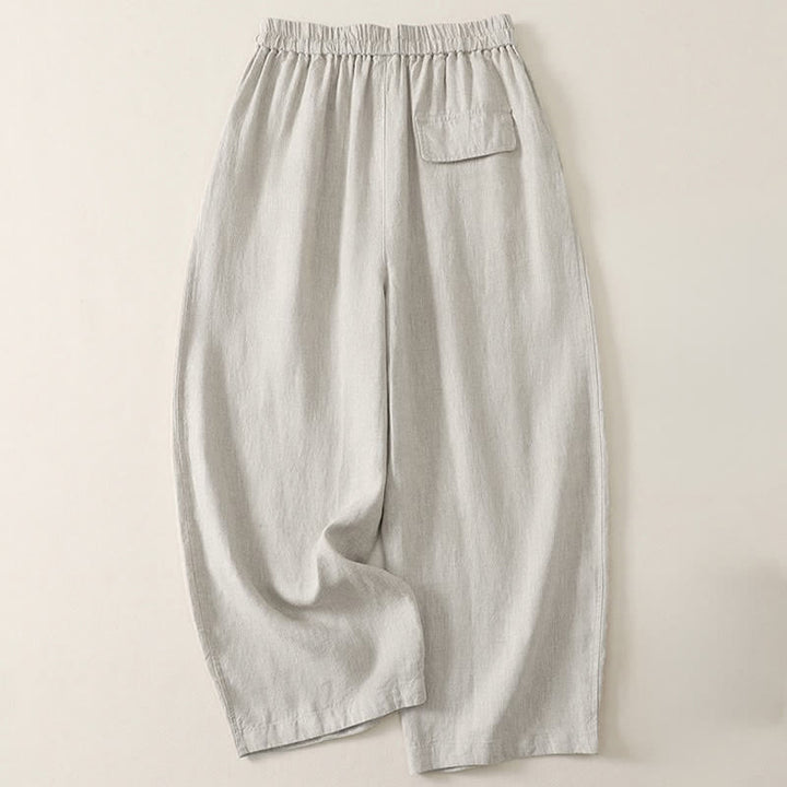 Buddha Stones Pantalon court uni décontracté d'été à cordon de serrage, jambes larges et poches pour femme - image 13