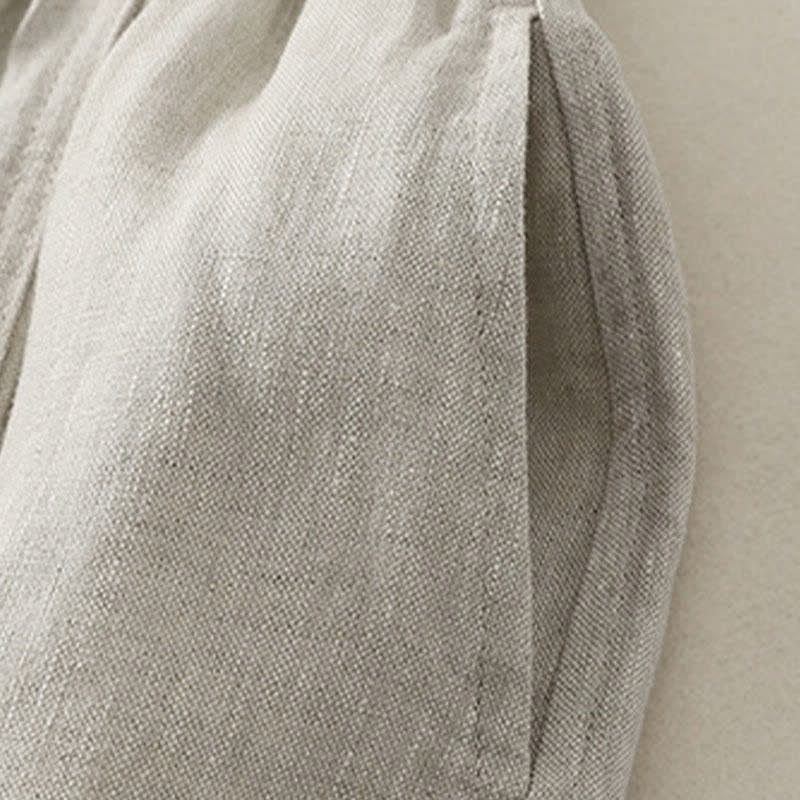 Buddha Stones Pantalon court uni décontracté d'été à cordon de serrage, jambes larges et poches pour femme - image 17