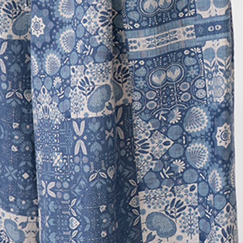 Buddha Stones Pantalon Capri fleuri bohème décontracté d'été à cordon de serrage et poches pour homme - image 9