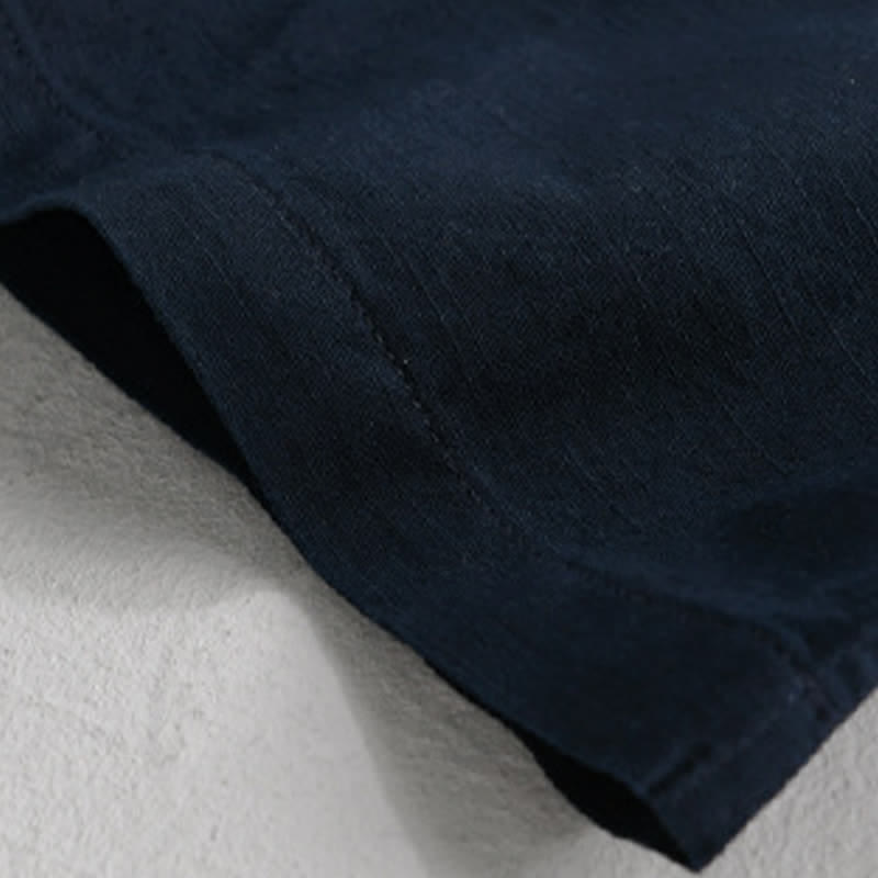 Buddha Stones Chemises d'été minimalistes décontractées à manches courtes pour hommes, boutonnées, à revers uni - image 12