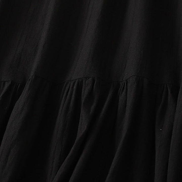Buddha Stones Robe d'été minimaliste décontractée à col rond et manches courtes pour femme, avec poches - image 13