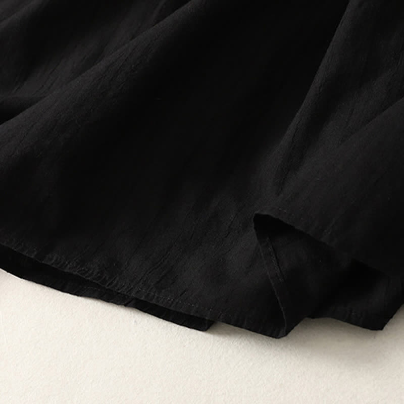 Buddha Stones Robe d'été minimaliste décontractée à col rond et manches courtes pour femme, avec poches - image 12