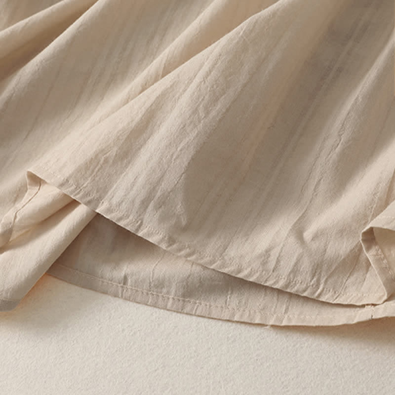 Buddha Stones Robe d'été minimaliste décontractée à col rond et manches courtes pour femme, avec poches - image 7