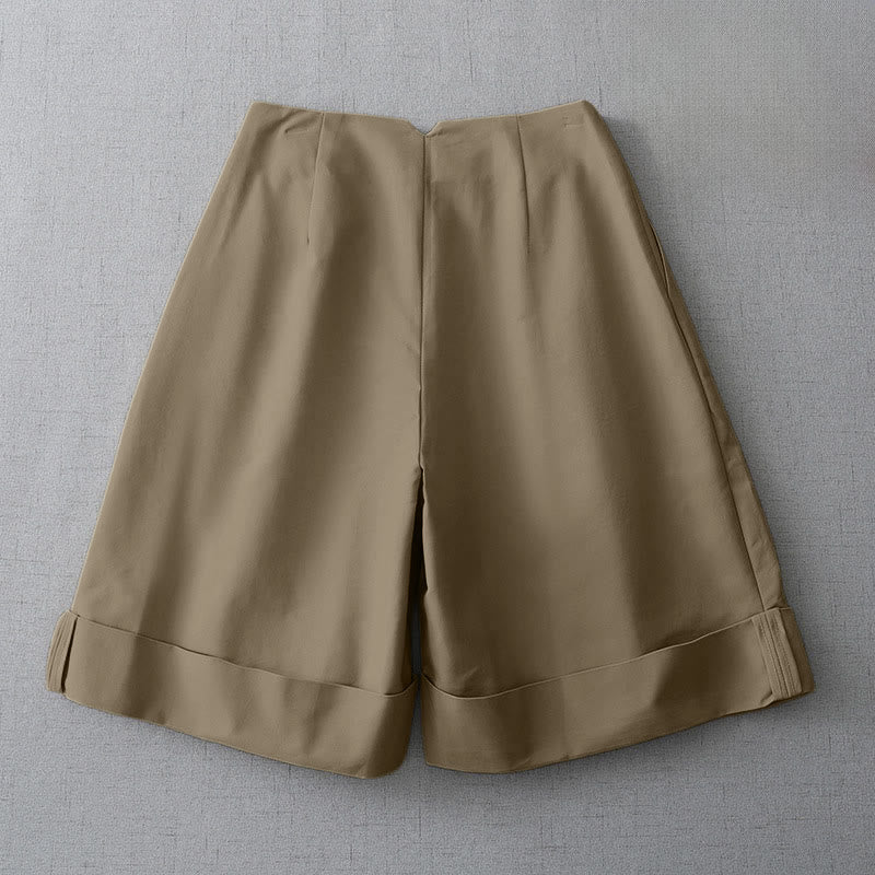 Buddha Stones Short d'été minimaliste et élégant pour femme, avec fermeture éclair et poches. - image 1