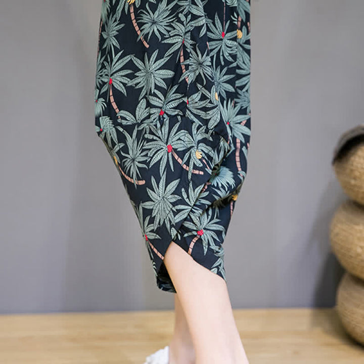 Buddha Stones Pantalon Capri fleuri bohème décontracté d'été à cordon de serrage avec poches pour homme - image 11