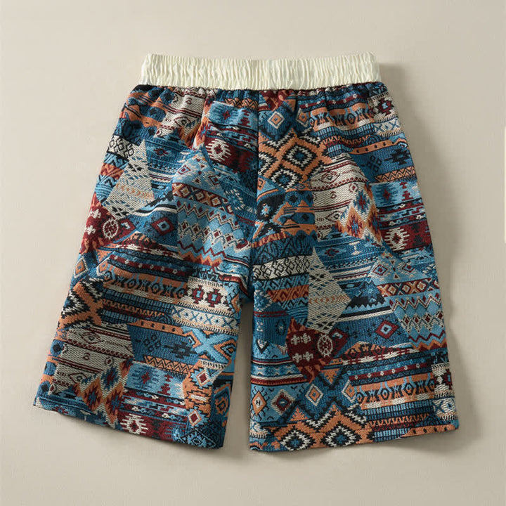 Short d'été bohème décontracté à cordon de serrage géométrique pour homme avec poches , Buddha Stones - image 2