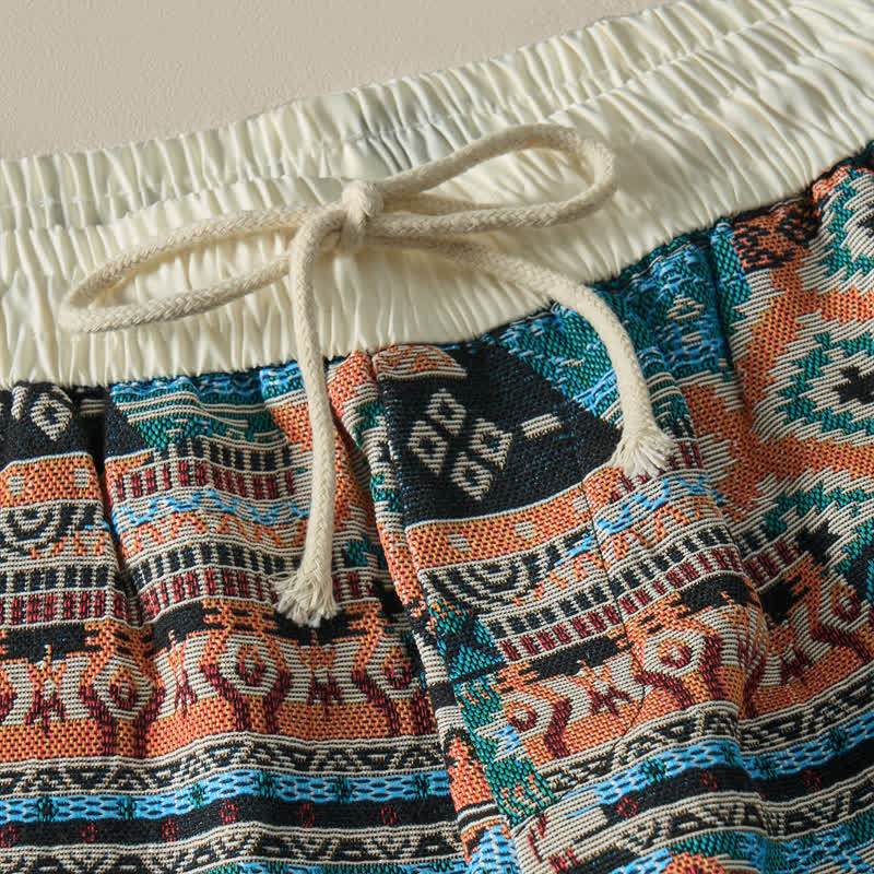 Short d'été bohème décontracté à cordon de serrage géométrique pour homme avec poches , Buddha Stones - image 15