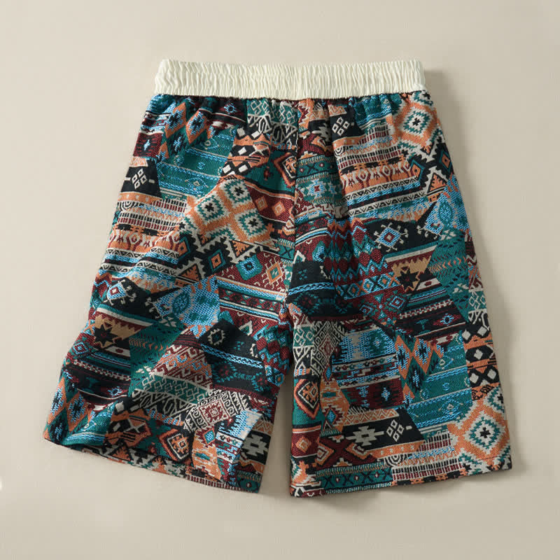 Short d'été bohème décontracté à cordon de serrage géométrique pour homme avec poches , Buddha Stones - image 12