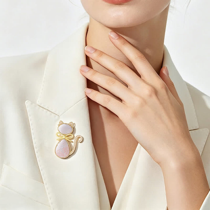 Buddha Stones Broche de pureté en brocart Pearl Song pour chat avec nœud papillon - image 10