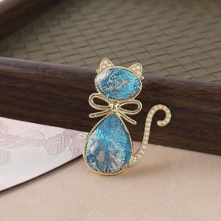 Buddha Stones Broche de pureté en brocart Pearl Song pour chat avec nœud papillon - image 13