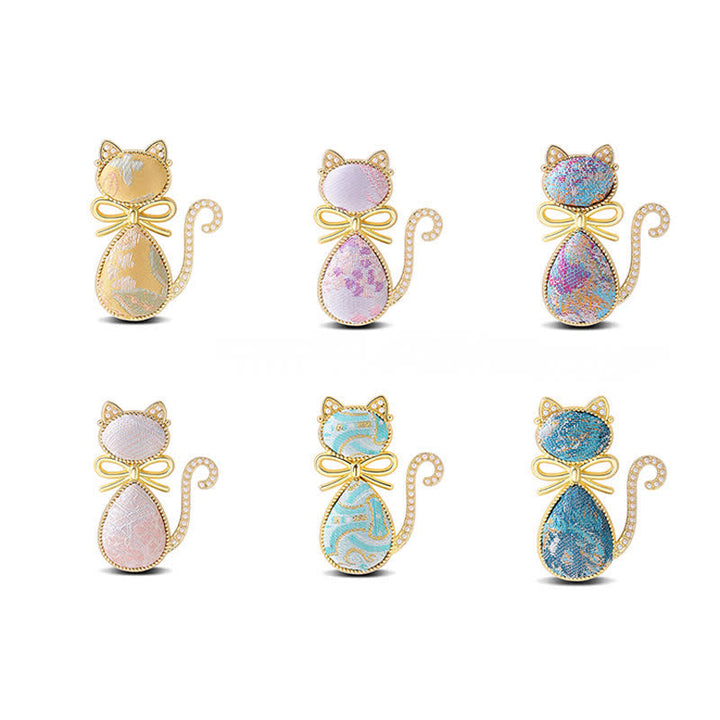 Buddha Stones Broche de pureté en brocart Pearl Song pour chat avec nœud papillon - image 1